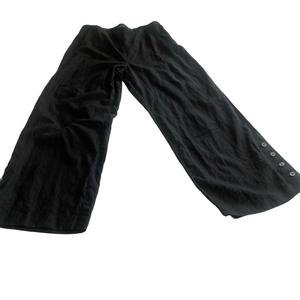 Talbots Black Linen Wide Leg Pants high waist palazzo 16